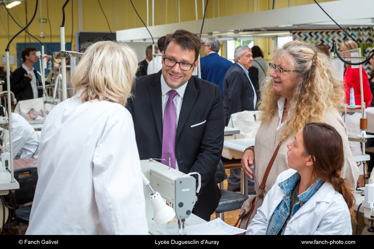 Visite de Loïg Chesnais-Girard, président de la Région Bretagne au Lycée Professionnel Duguesclin d'Auray