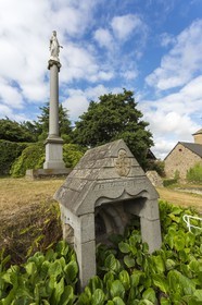 vierge de la Jeannière et fontaine de Ruellan . Plancoët
