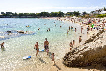 The beach of the Pérello in Ploemeur