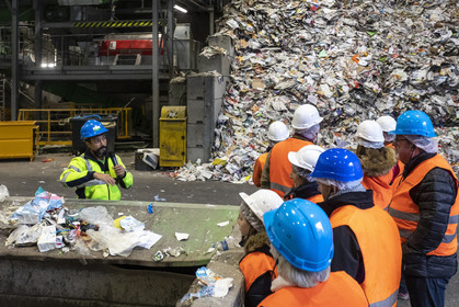 Waste sorting center in Caudan