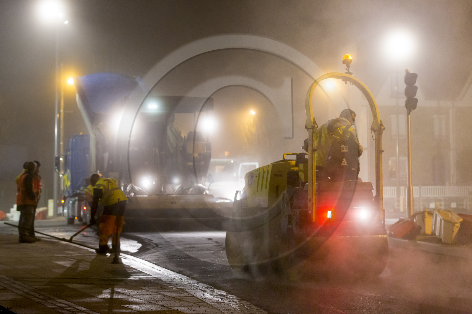 Triskell, chantier de nuit au carrefour de Kerjulaude à Lorient