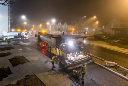 Triskell, chantier de nuit au carrefour de Kerjulaude à Lorient