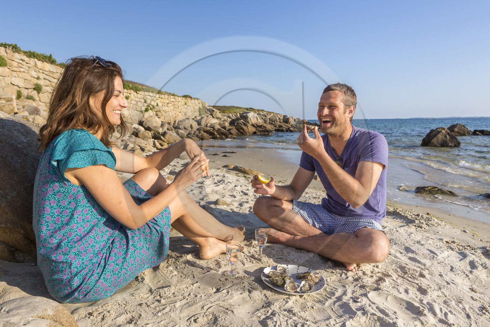 Dégustation d'huitres sur la plage