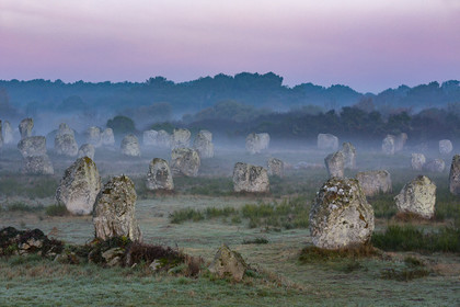Alignements du Ménec à Carnac au petit matin.