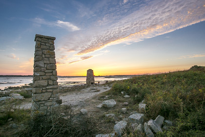 cheminées le long du chemin littoral entre Saint Colomban et l'Anse du Pô à Carnac
